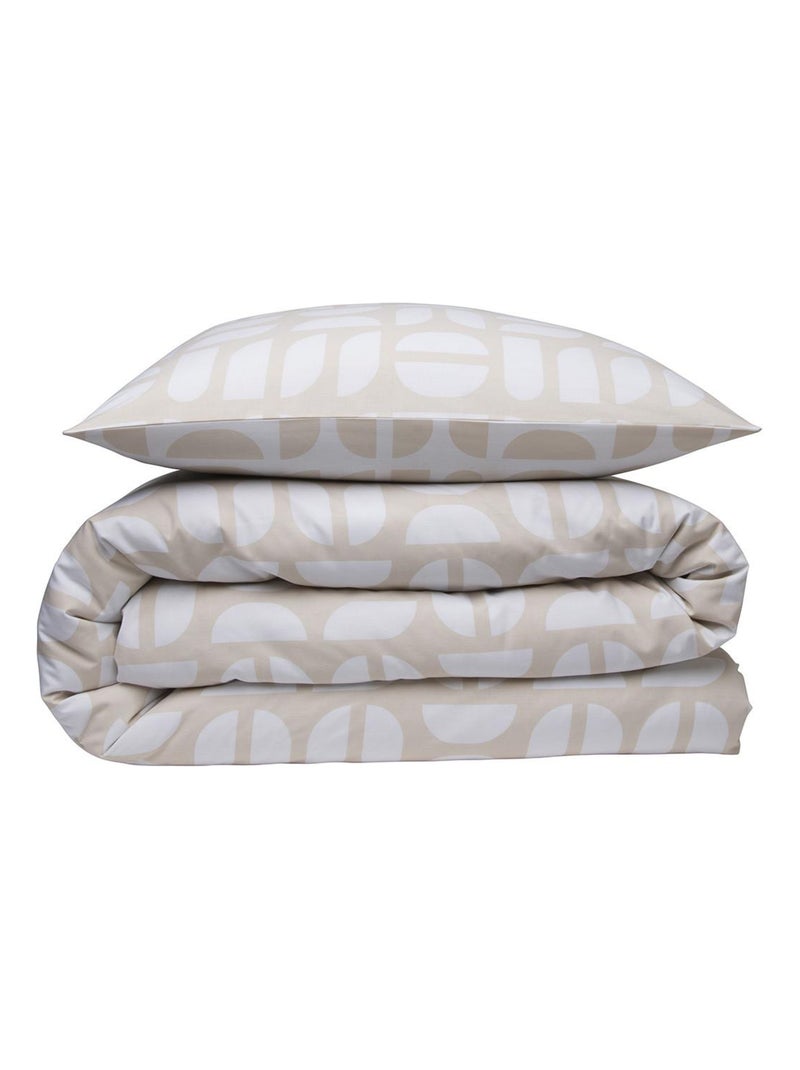 Future Home - Parure de lit 2 personnes géométrique en polycoton Beige - Kiabi