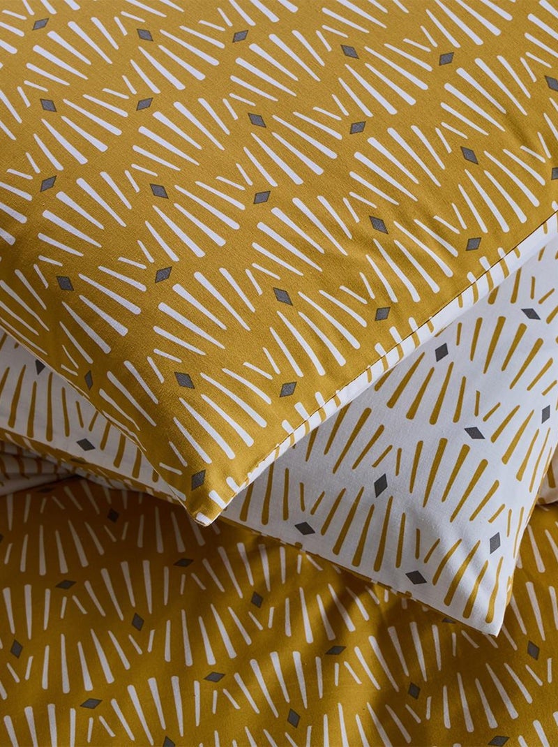 Future Home - Parure de lit 2 personnes réversible en polycoton Jaune - Kiabi