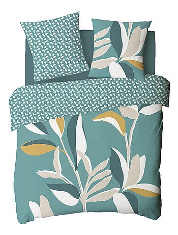 Future Home - Parure de lit 2 personnes tropical réversible feuilles