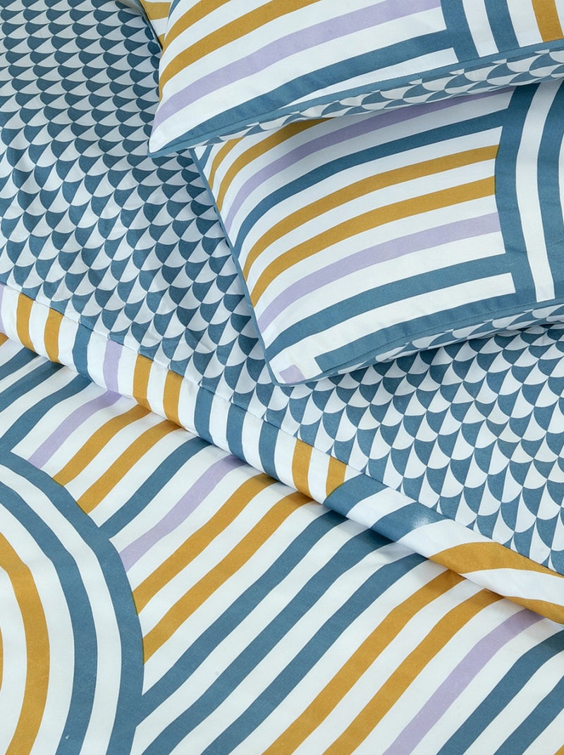 Future Home - Parure de lit double arche en microfibre lavée Bleu - Kiabi