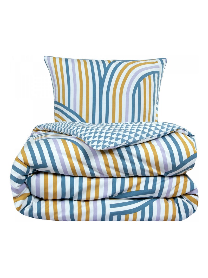 Future Home - Parure de lit double arche en microfibre lavée Bleu - Kiabi