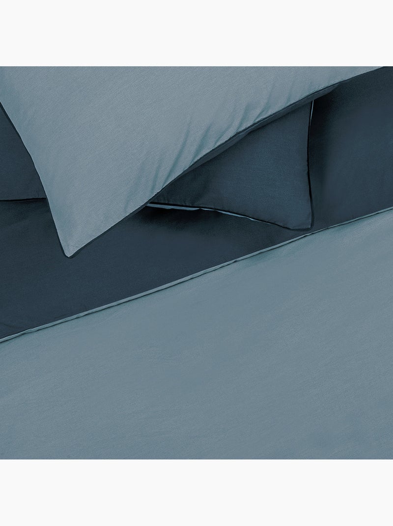 Future Home - Parure de lit double bicolore Bleu - Kiabi