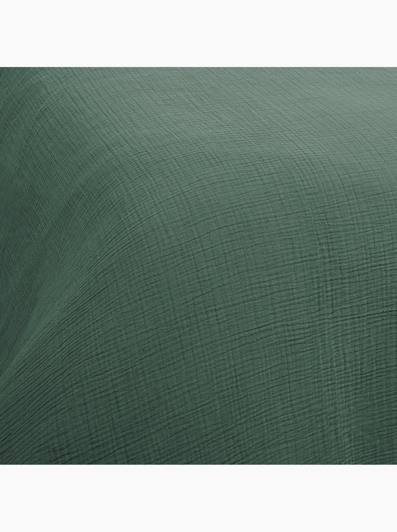 Future Home - Parure de lit double en gaze de coton Vert - Kiabi