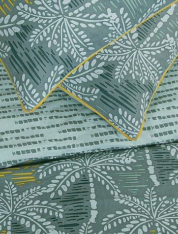 Future Home - Parure de lit double palmiers en microfibre lavée