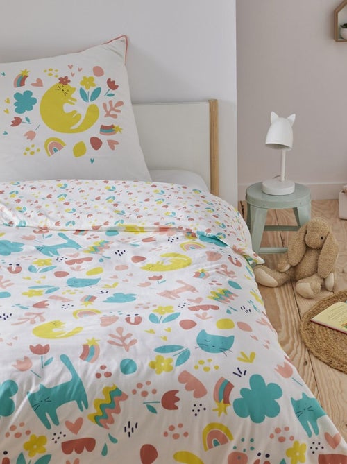 Future Home - Parure de lit enfant chat réversible fleurie - Kiabi Future Home - Parure de lit enfant chat réversible fleurie - Kiabi