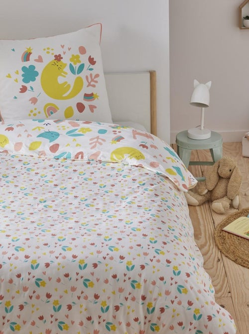 Future Home - Parure de lit enfant chat réversible fleurie - Kiabi Future Home - Parure de lit enfant chat réversible fleurie - Kiabi