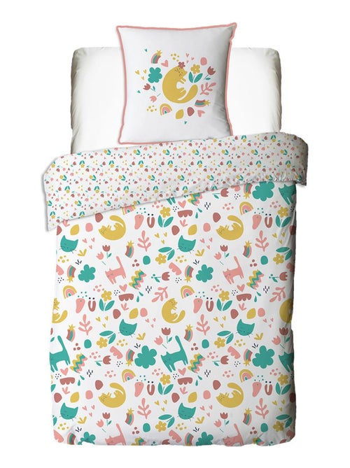 Future Home - Parure de lit enfant chat réversible fleurie - Kiabi Future Home - Parure de lit enfant chat réversible fleurie - Kiabi