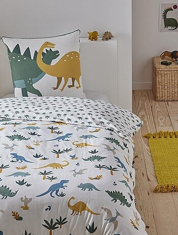 Future home - parure de lit enfant en coton imprimé dinosaure