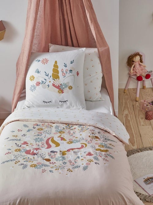 Future Home - Parure de lit enfant en coton imprimé rose Licorne - Kiabi Future Home - Parure de lit enfant en coton imprimé rose Licorne - Kiabi