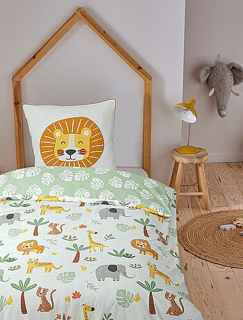 Future home - parure de lit enfant lion jungle réversible