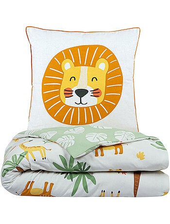 Future home - parure de lit enfant lion jungle réversible