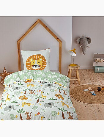 Future home - parure de lit enfant lion jungle réversible
