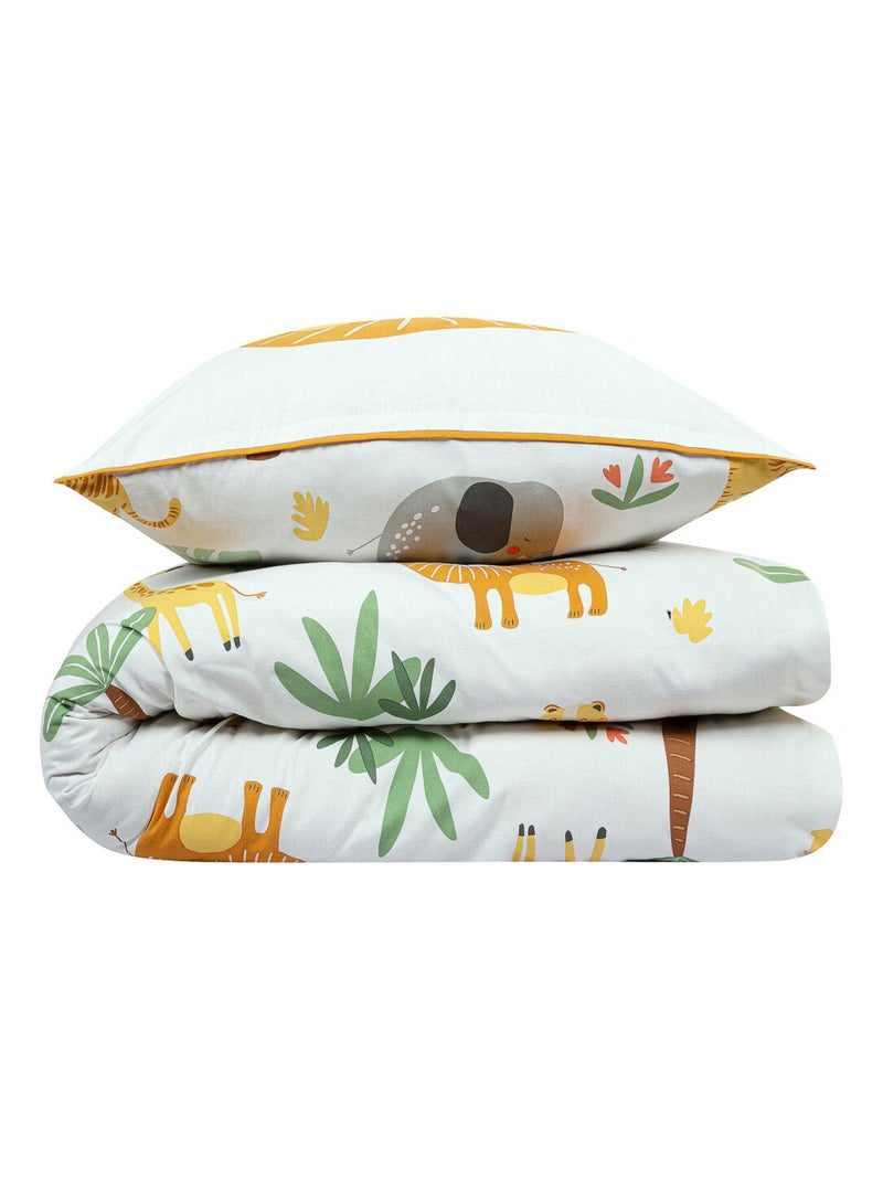 Future Home - Parure de lit enfant lion jungle réversible Blanc - Kiabi