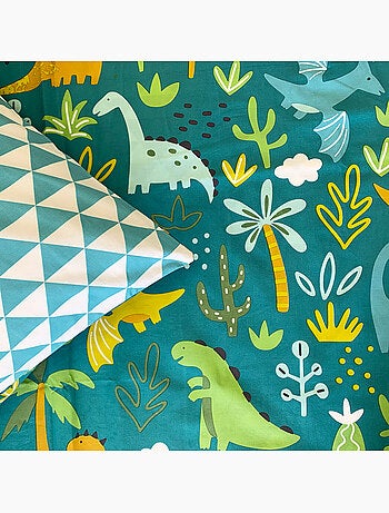 Future home - parure de lit enfant réversible imprimé dinosaure