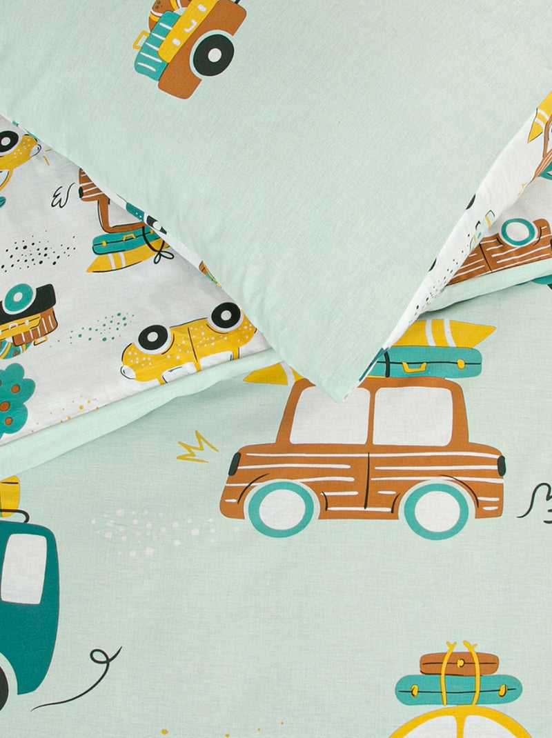Future Home - Parure de lit enfant voiture réversible Vert - Kiabi