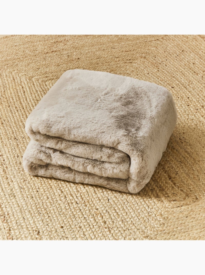 Future Home - Plaid fausse fourrure 130x150 cm Beige - Kiabi