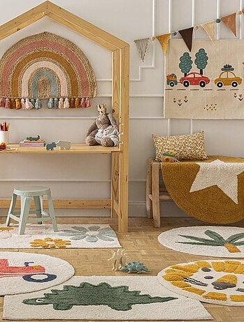 Future Home - Tapis enfant à fleurs en coton tufté