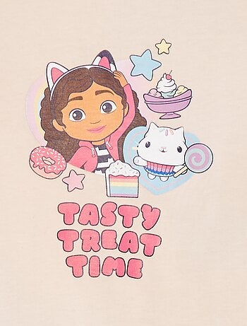 'Gabby's poppenhuis'-T-shirt met ruchemouwen