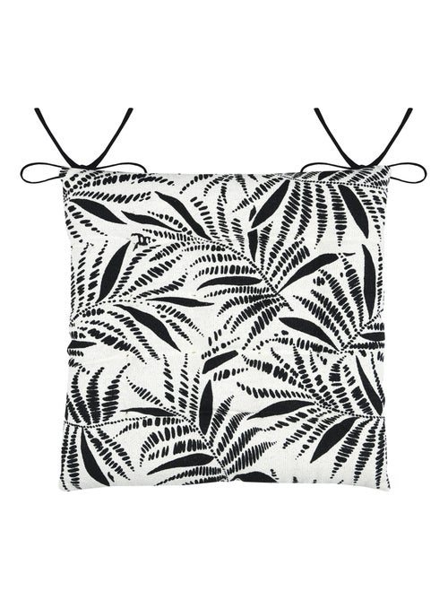 Galette de chaise carrée feuillage tropical en coton - Kiabi Galette de chaise carrée feuillage tropical en coton - Kiabi