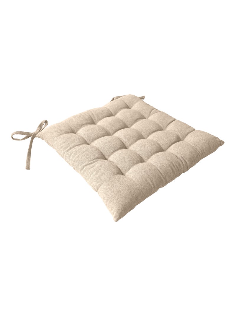 Galette de chaise en coton recyclé Beige coquille - Kiabi