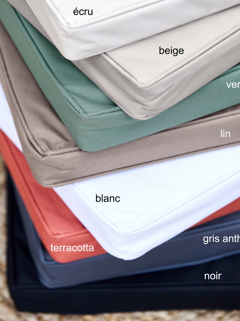 Galette de chaise extérieur imperméable et déhoussable minorque Vert olive - Kiabi