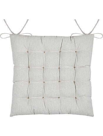 Galette de chaise polycoton matelassée 16 points avec liens