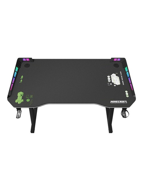 Gamebureau met LED en houder voor headset en beker 'Roba' - Minecraft - Kiabi