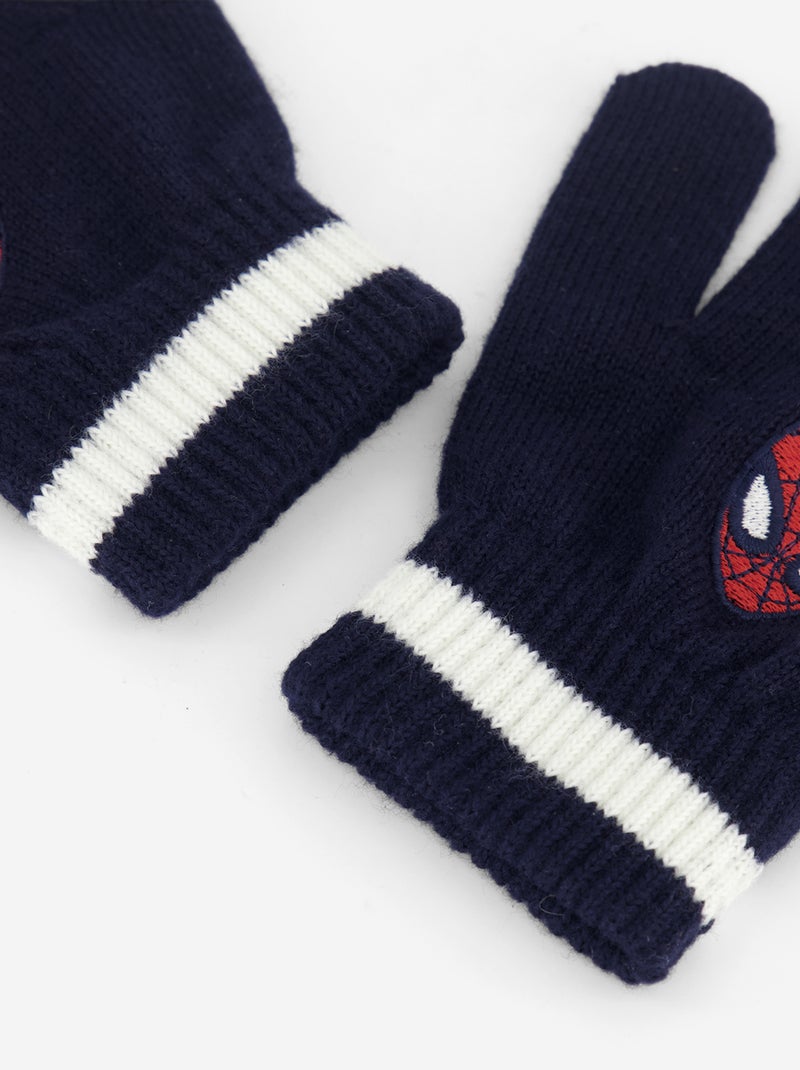 Gants en maille côtelée 'Spiderman' Bleu - Kiabi