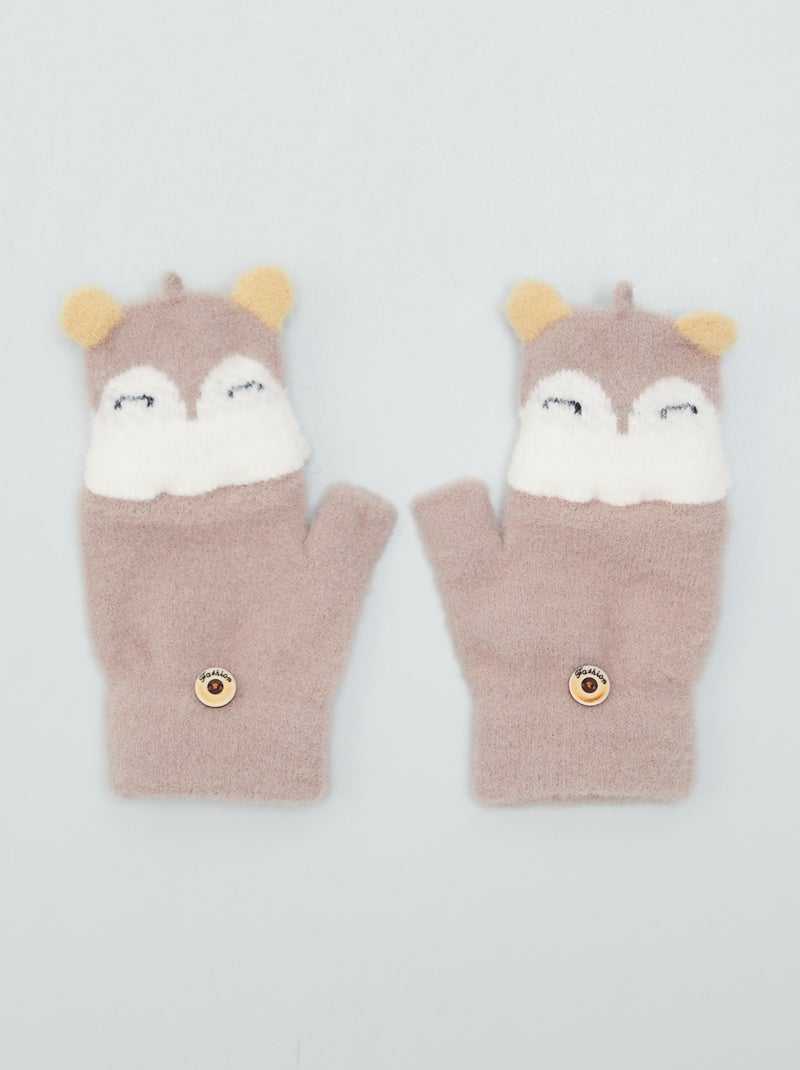 Gants et mitaines en maille Beige - Kiabi
