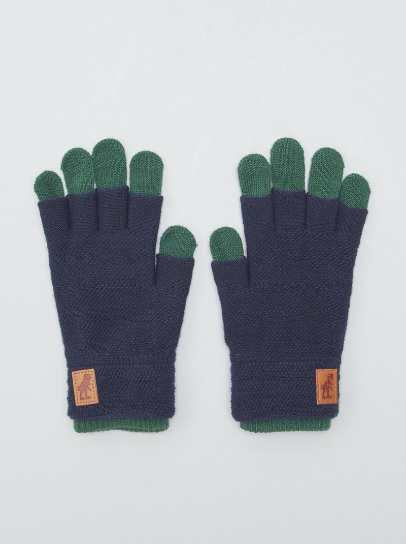 Gants et mitaines en maille Vert/bleu - Kiabi