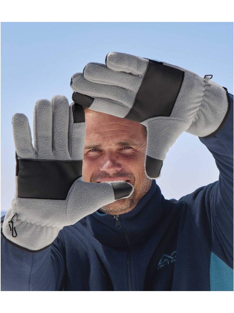 Gants tactiles en polaire bicolore  - atlas for men Gris - Kiabi