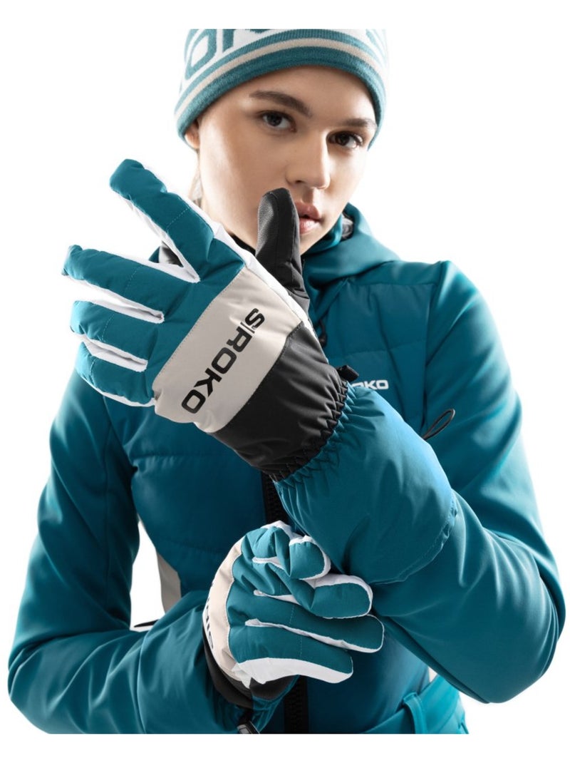 Gants thermiques de ski sports d'hiver homme et femme misty green ducky Bleu - Kiabi