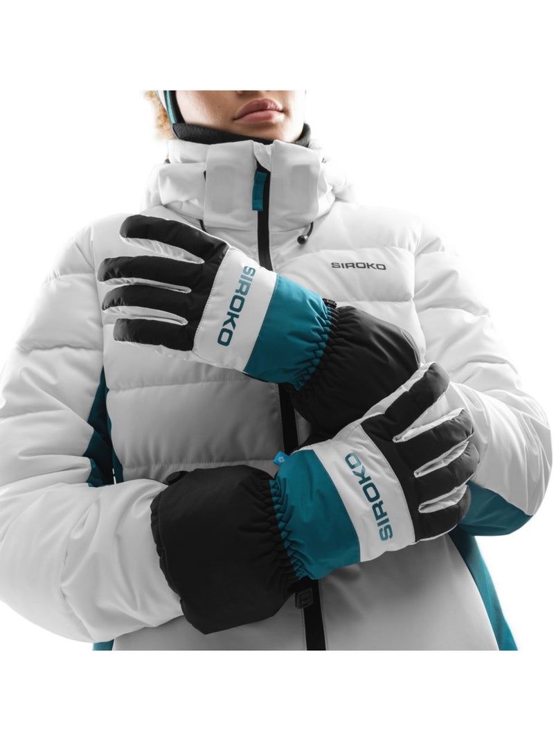 Gants thermiques de ski sports d'hiver homme et femme misty Noir - Kiabi