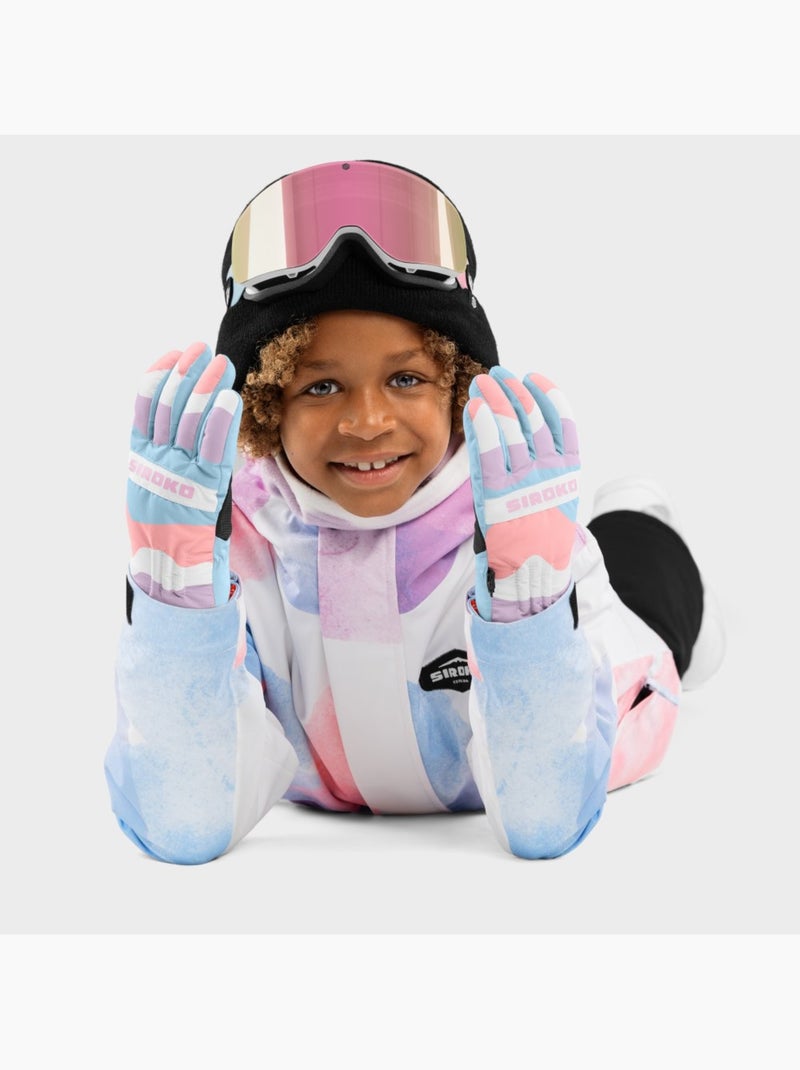 Gants thermiques snowboard et ski enfant sports d'hiver enfants bubbles Multicolore - Kiabi