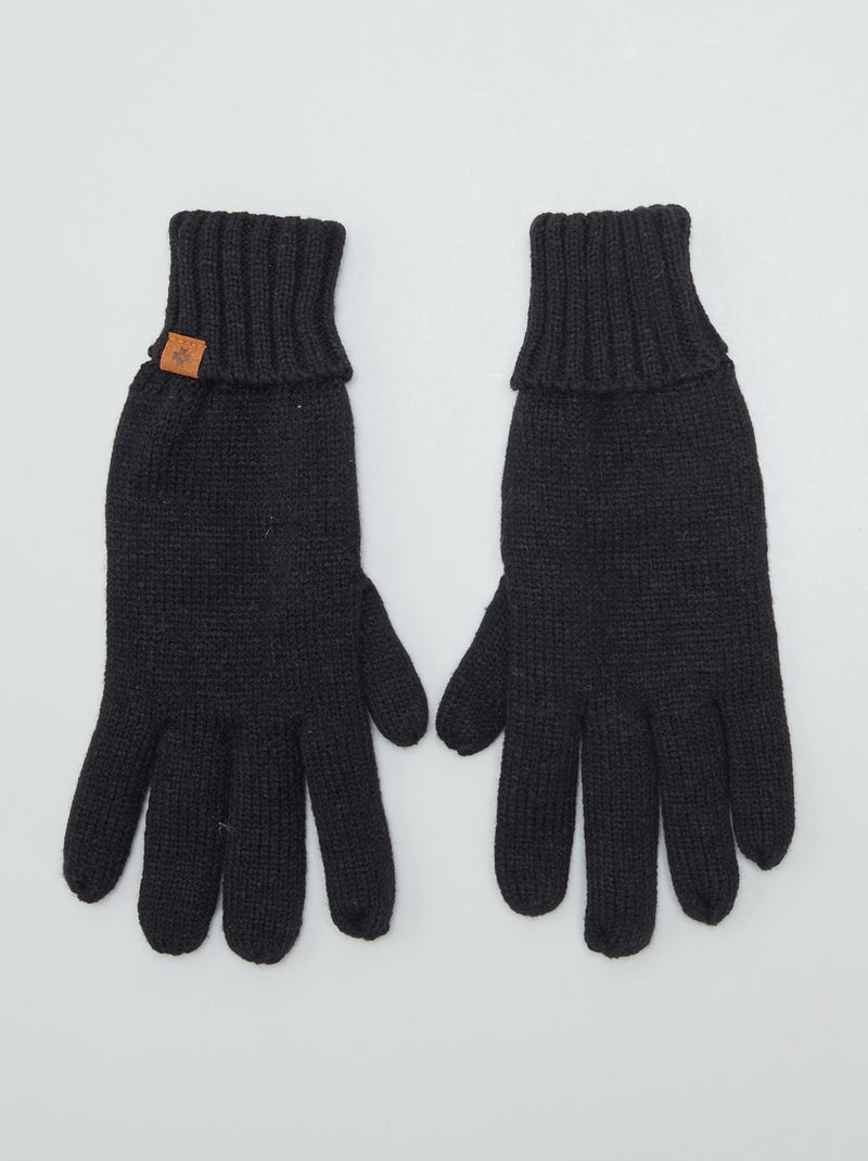 Gants unis Noir - Kiabi
