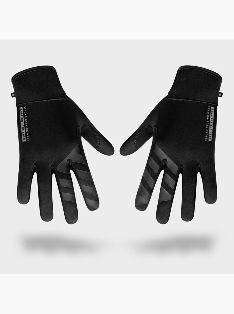 Gants vélo d'hiver cyclisme homme et femme vestkapp Noir - Kiabi