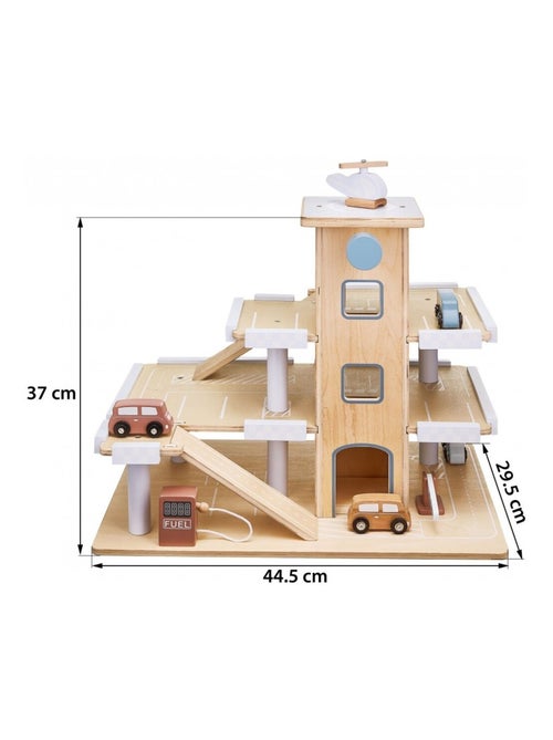 Garage enfant en bois – parking avec piste d'atterrissage 4 voitures 1 hélicoptère 1 pompe à essence - Kiabi Garage enfant en bois – parking avec piste d'atterrissage 4 voitures 1 hélicoptère 1 pompe à essence - Kiabi