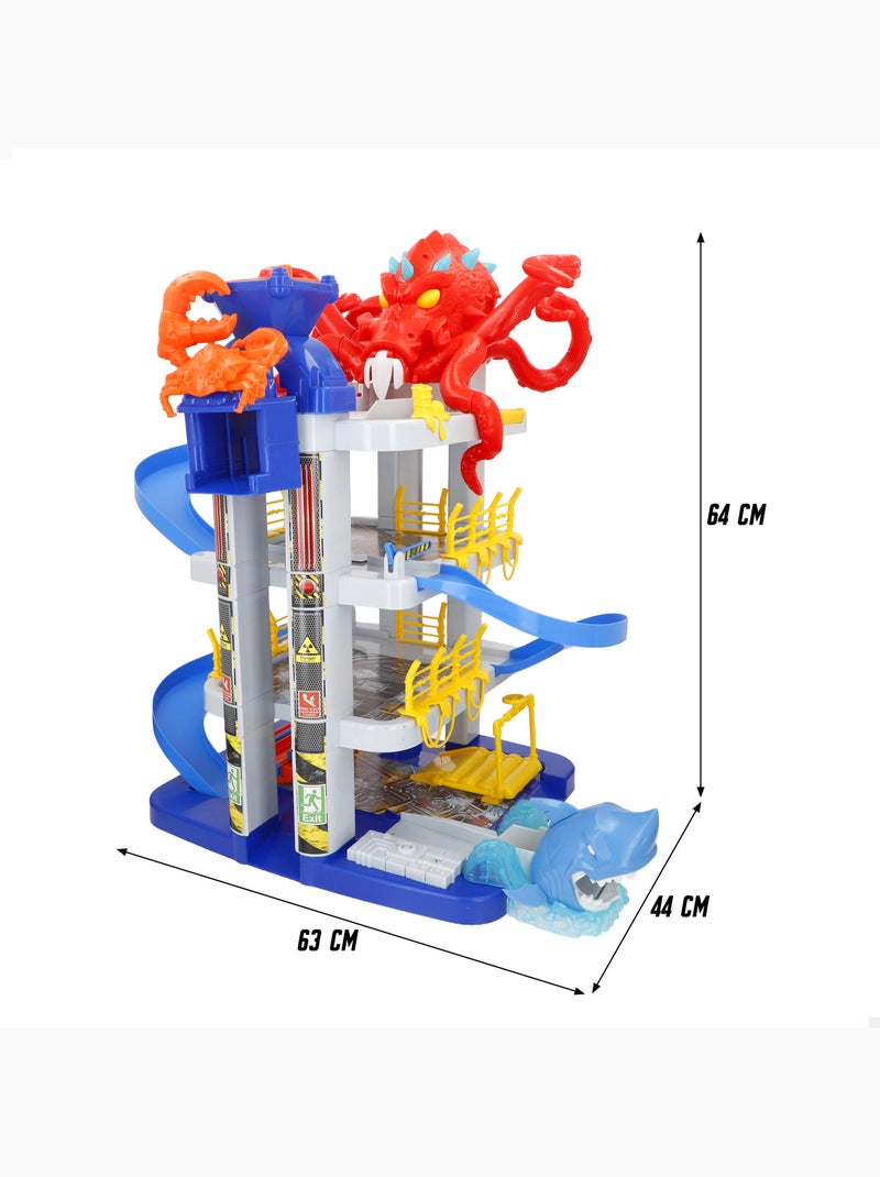Garage van aquatic beasts met een teamsterz-auto. N.v.t. - Kiabi