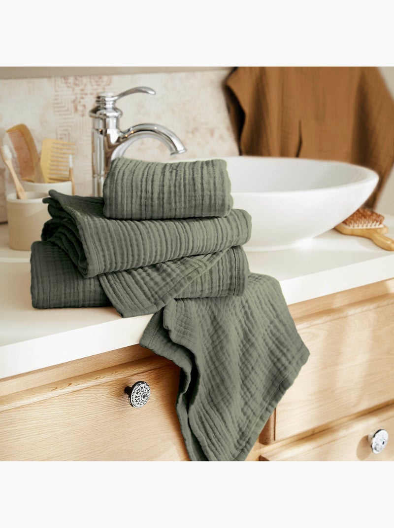 Gastenhanddoek - viervoudig katoengaas 220 g/m² - gaïa Rozemarijngroen - Kiabi