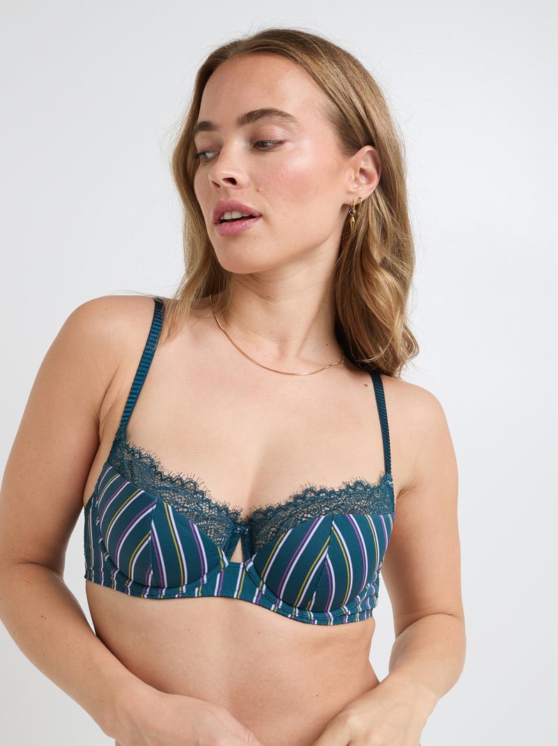 Gaston beha voorgevormd microvezel multikleur blauw Blauw Multikleur - Kiabi