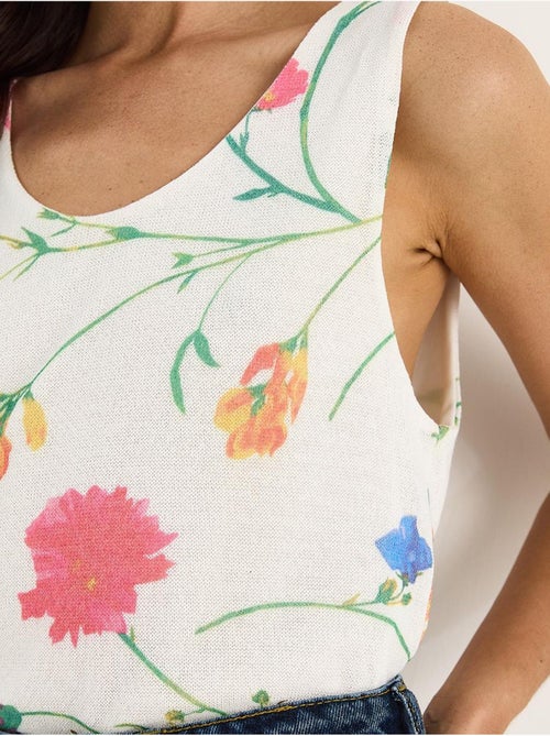 Gebloemde cami van katoen en lycra lucci - Kiabi