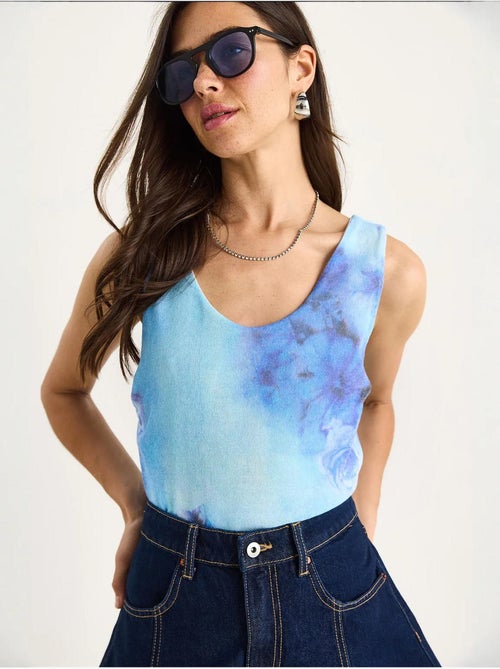 Gebloemde cami van katoen en lycra lucci - Kiabi