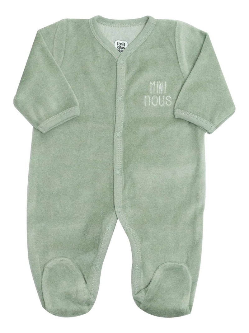 Geboorte pyjama met opening aan de voorkant Groen - Kiabi