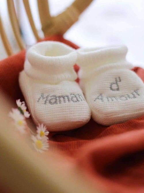 Geboorte slofjes - boodschap maman d'amour - Kiabi