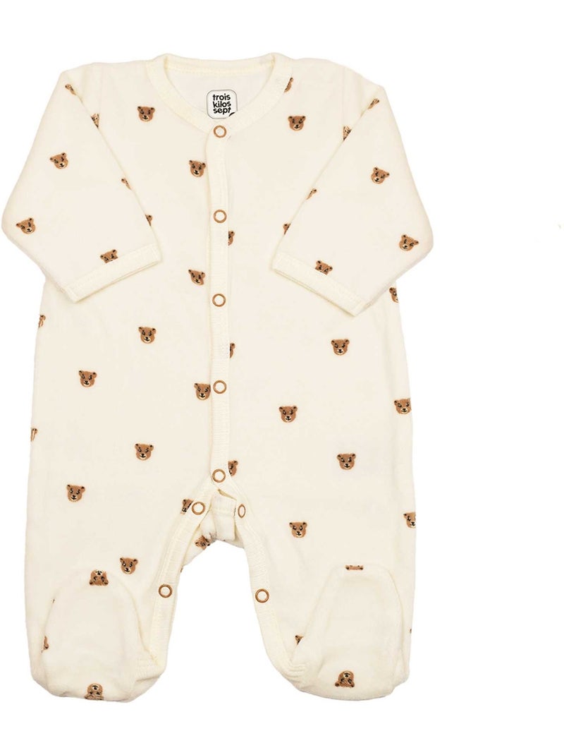 Geboorteset moka beer - 6-delige babyoutfit Ecru - Kiabi