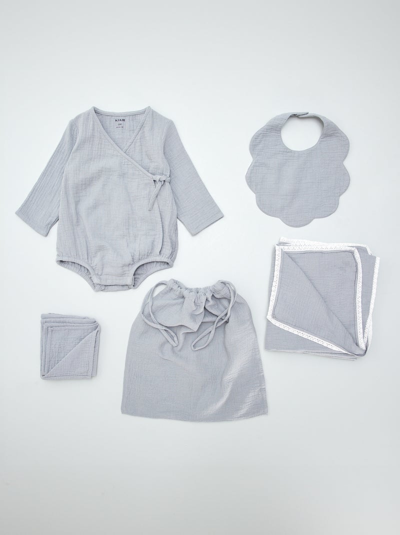 Geboorteset 'Welcome Baby' - 5 stuks GRIJS - Kiabi