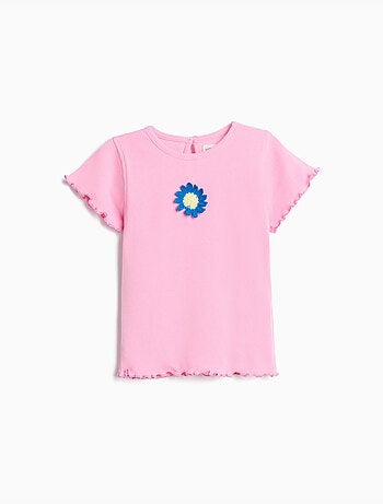 Geborduurd Bloemen T-shirt, MO Fashion