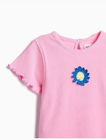 Geborduurd Bloemen T-shirt, MO Fashion