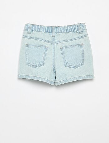 Geborduurd denim short