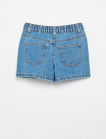 Geborduurd denim short